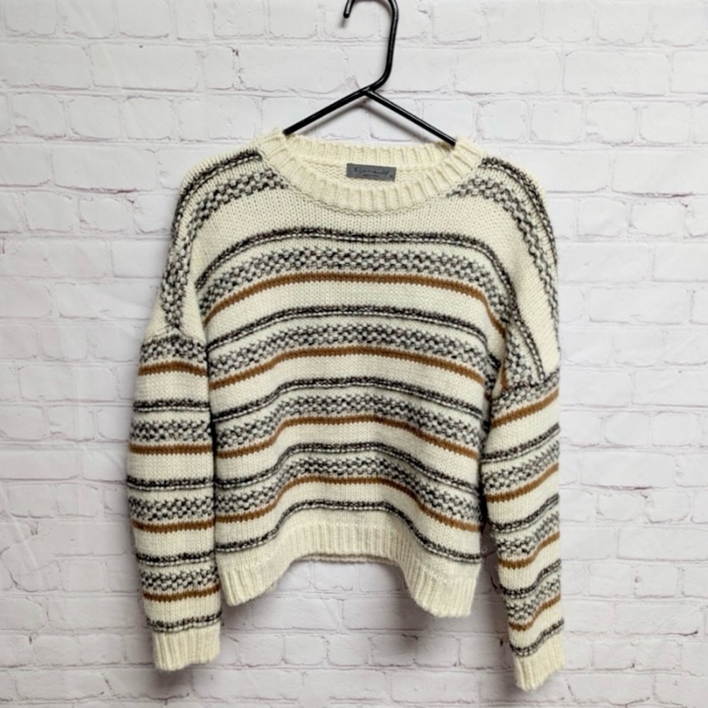 Elsamanda Sweater Striped Wool Alpaca Blend Anthropologie Womens size L
